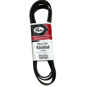 Serpentine Belt Micro-V Gates K060868 6PK2204, 13/16" x 87 3/8" GREEN STRIPE